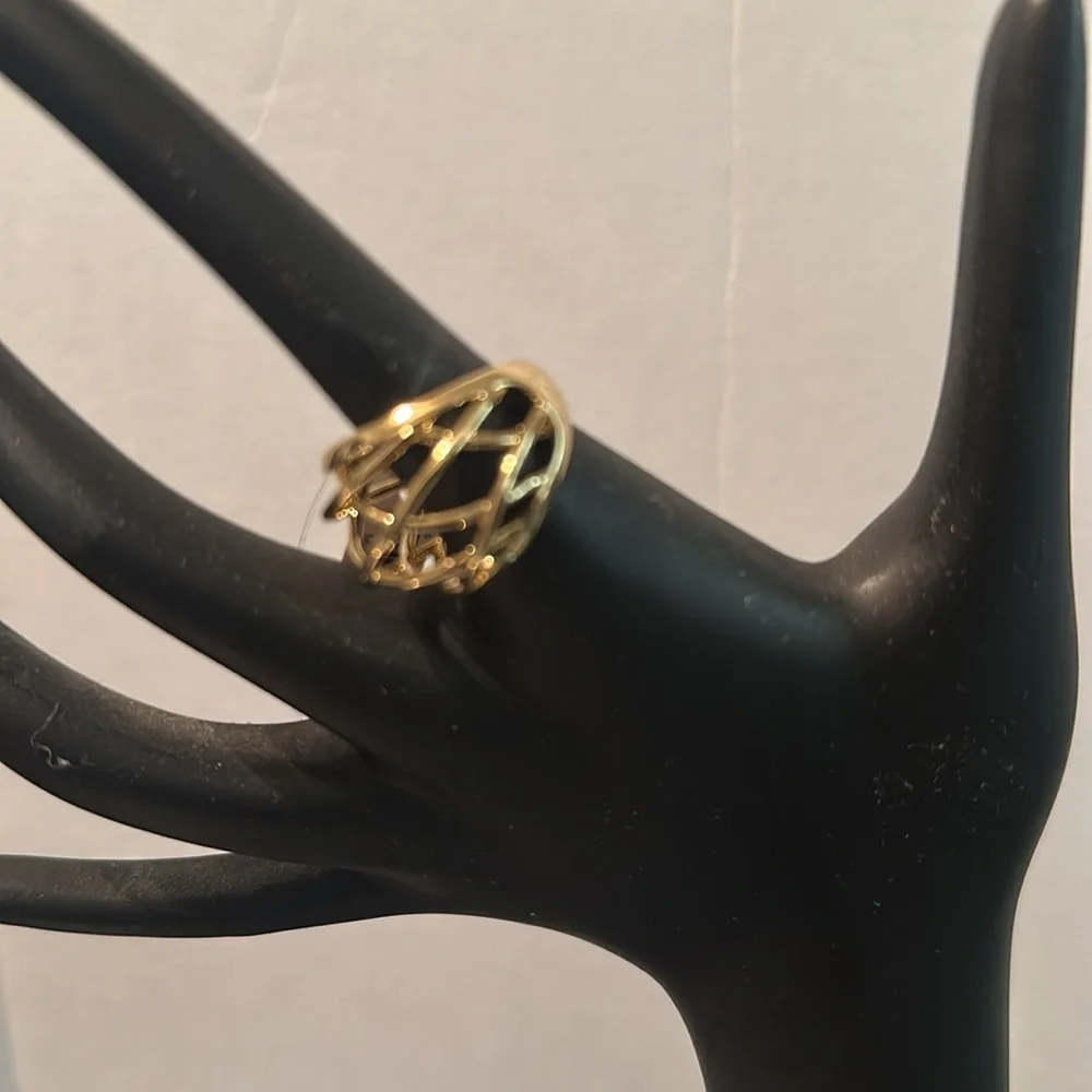 Coach Gold Openwork Dome Ring